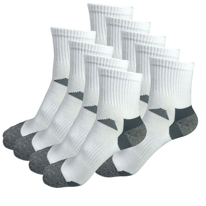 9 Pairs Mens Mid Cut Ankle Quarter Athletic Casual Sport Cotton Socks Size 6-12