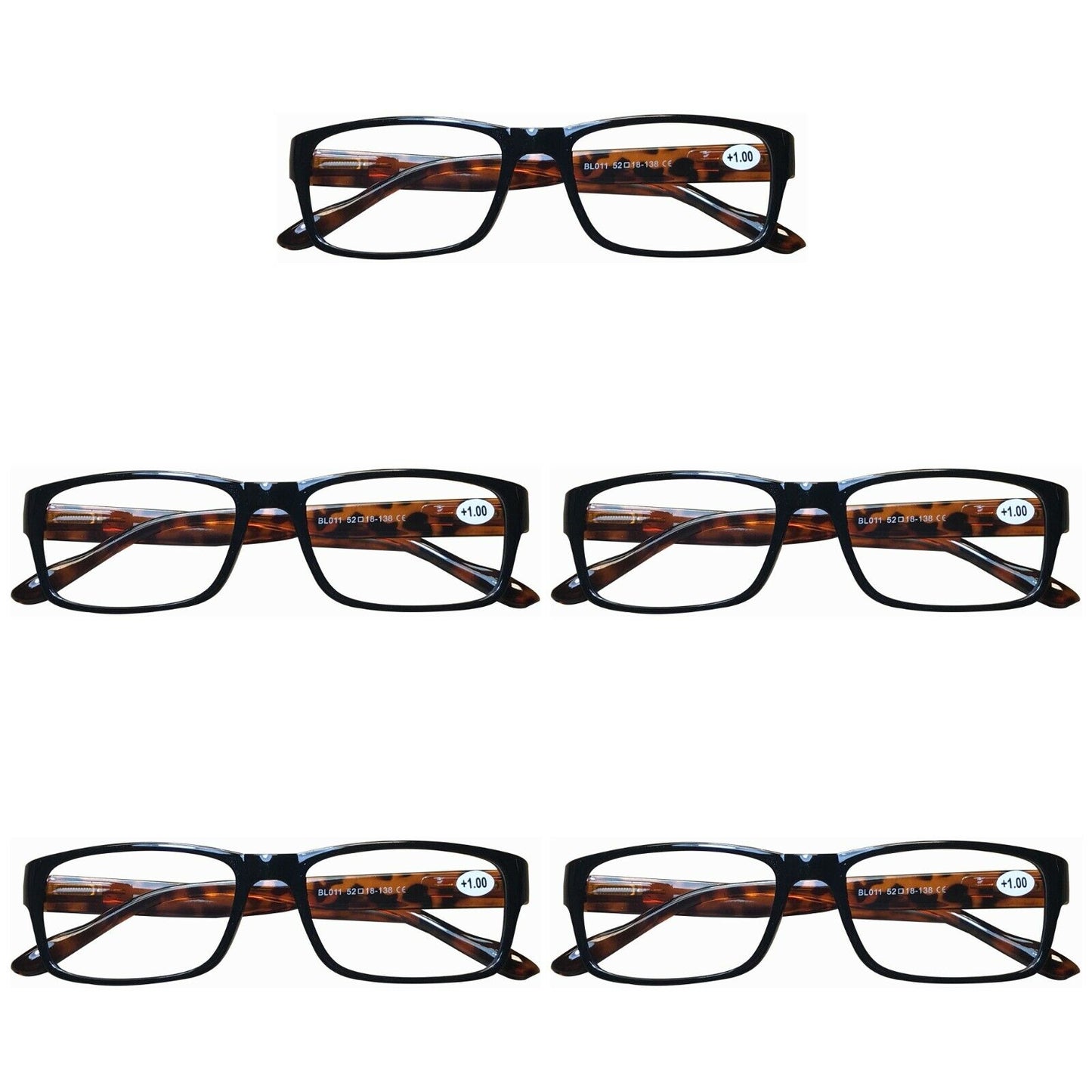 5PK Womens Mens Unisex Blue Light Blocking Reading Glasses Spring Hinge Readers