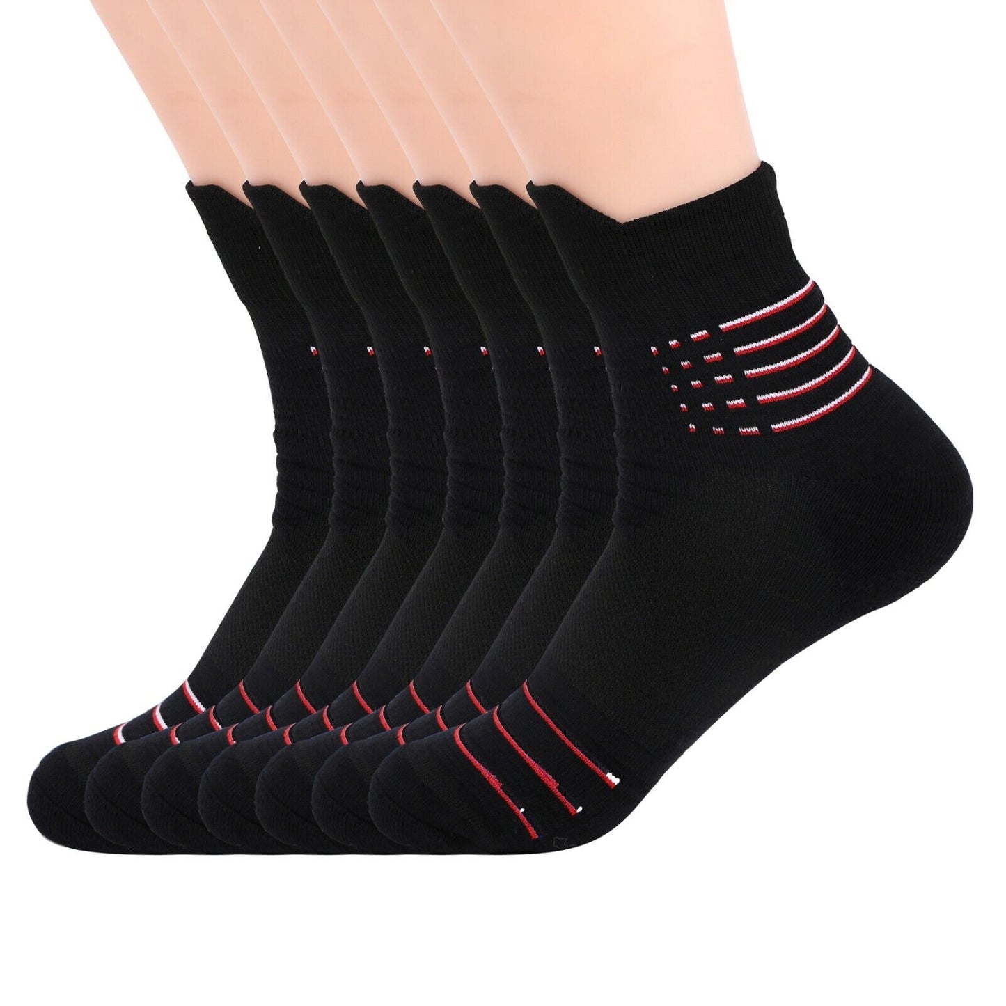 7 Pair Mens Quarter Cotton Athletic Casual Sport Ankle Crew Socks Size 9-11 6-12