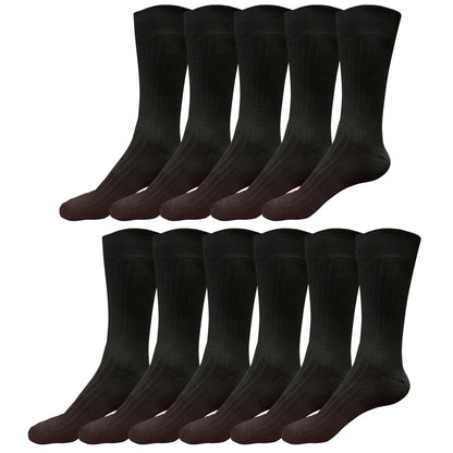 Lot 11 Mens Comfort Cotton Casual Classic Crew Dress Socks Mid Calf 9-13