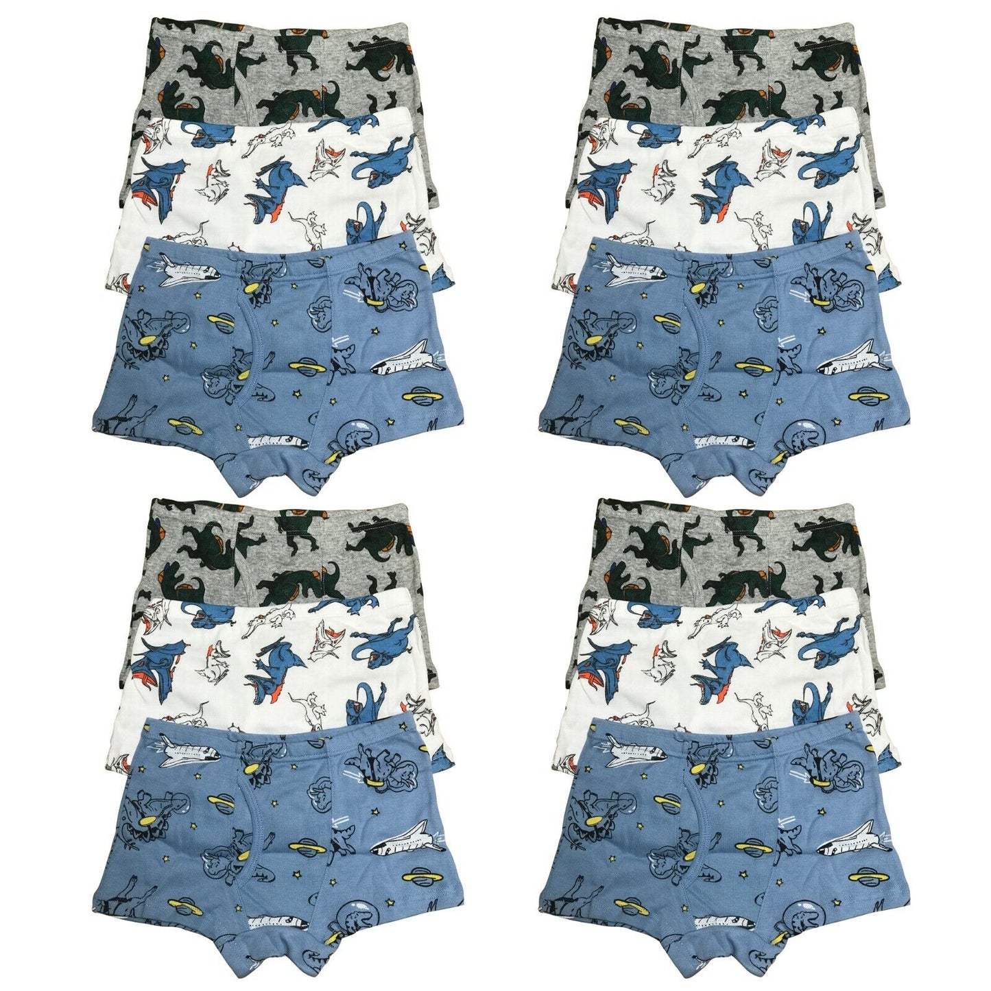 12 PK Cotton Toddler Little Boys Kids Underwear Boxer Briefs Size 4T 5T 6T 7T 8T