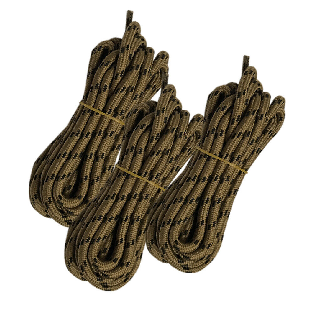 3pair 5mm Thick Heavy duty Round Hiking Work Military Boot Shoe laces Strings