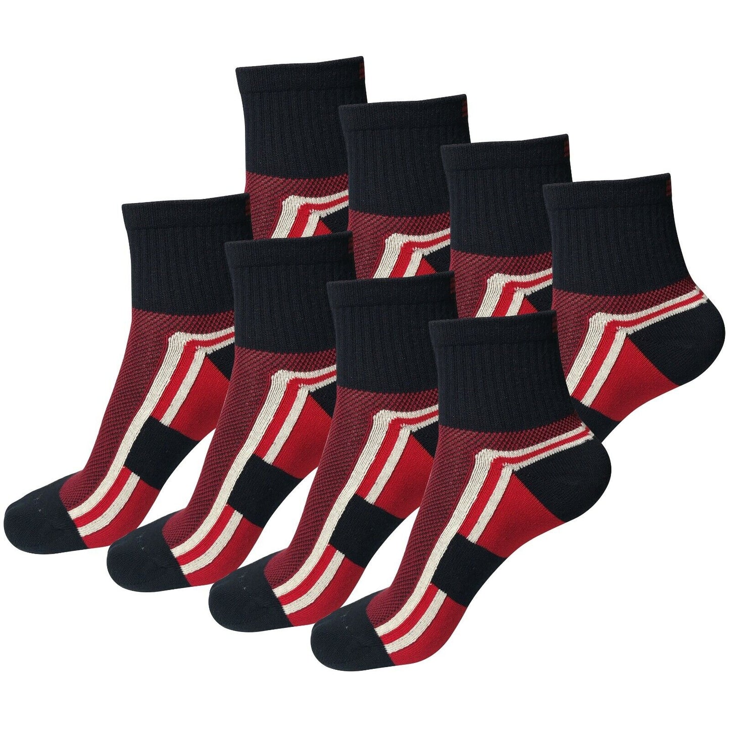 8Pair Mens Breathable Ankle Quarter Athletic Casual Sport Cotton Socks Size 6-12