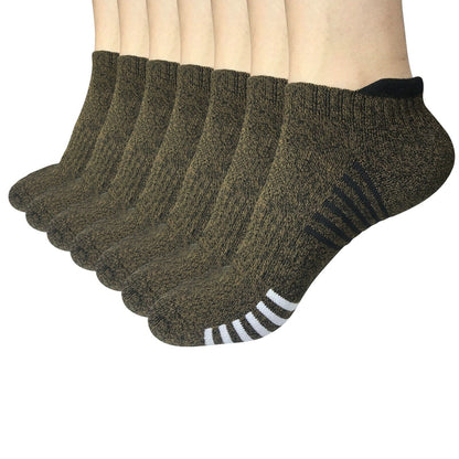 7 Pair Mens Low Cut Ankle Breathable Cotton Cushion Athletic Running Sport Socks