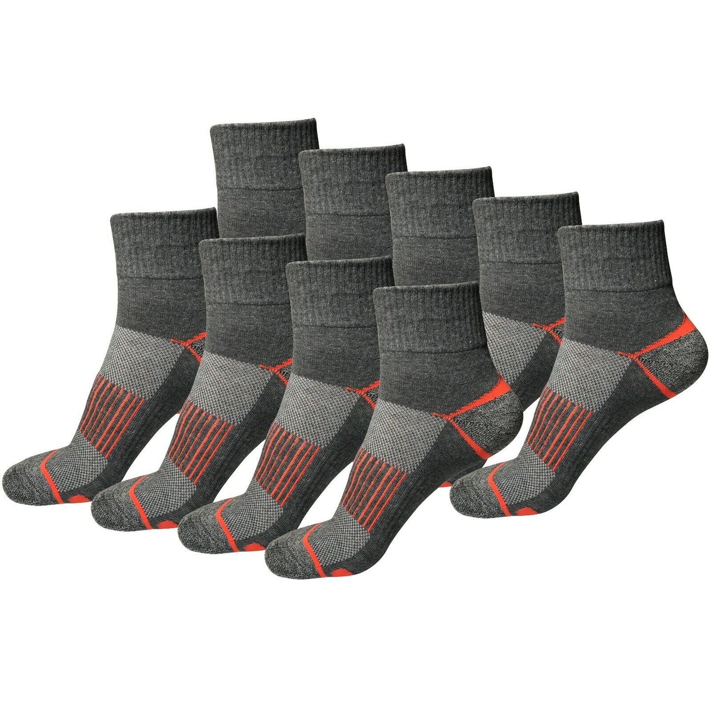 9 Pair Mens Mid Cut Ankle Quarter Athletic Casual Sport Cotton Socks Size 6-12