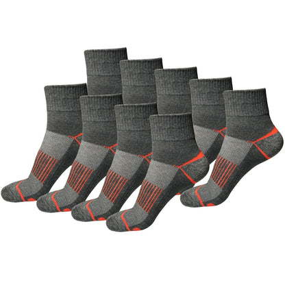 9 Pair Mens Mid Cut Ankle Quarter Athletic Casual Sport Cotton Socks Size 6-12