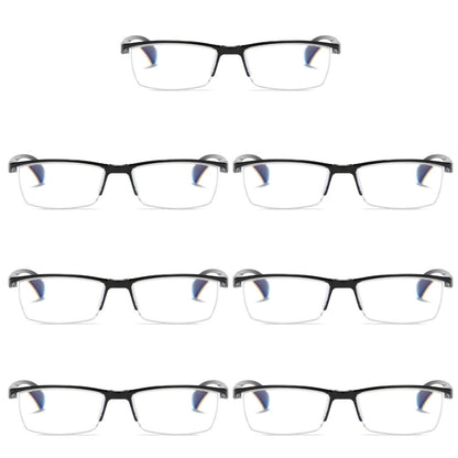 7 PK Mens Half Frame Spring Hinge Reading Glasses Blue Light Blocking Readers