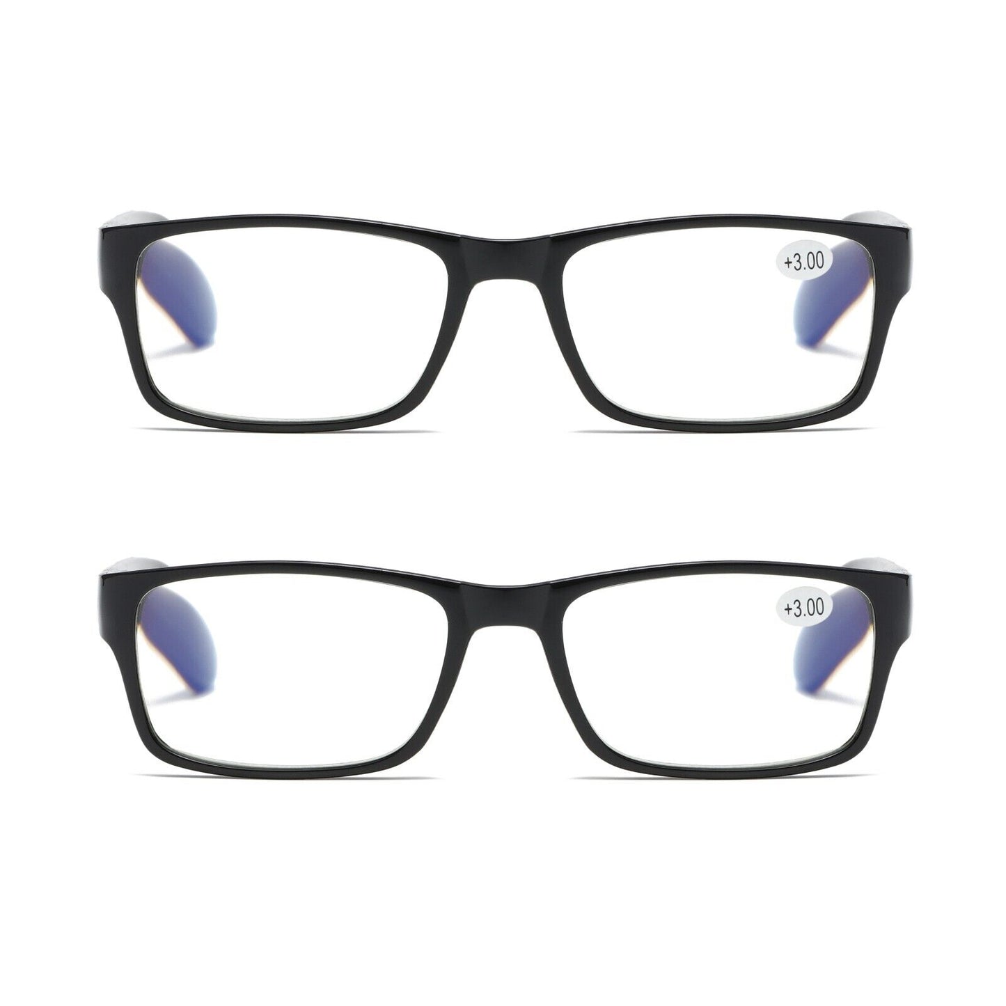 2 PK Unisex Anti Blue Light Reading Glasses Spring Hinge Readers for Men Women