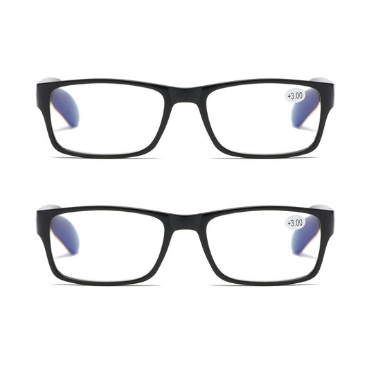 2 PK Unisex Anti Blue Light Reading Glasses Spring Hinge Readers for Men Women