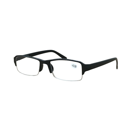 1 Pack Mens Unisex Rectangular Half Frame Reading Glasses Spring Hinge Readers