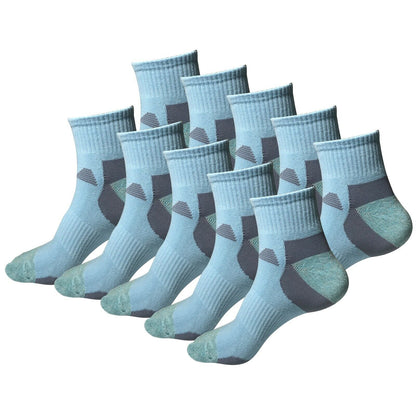 10Pair Womens Mid Cut Ankle Quarter Athletic Casual Sport Cotton Socks Size 5-10