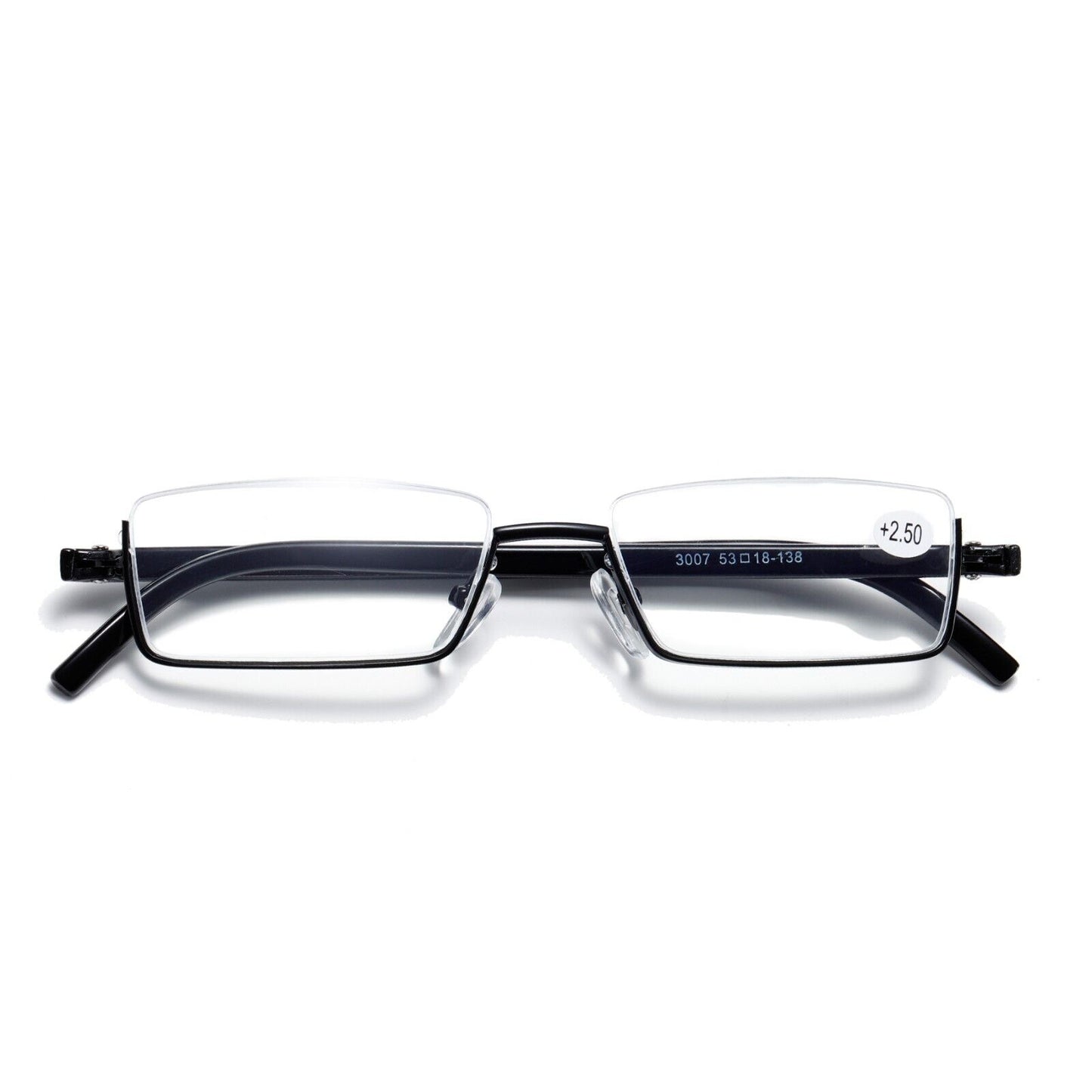 2PK Half Rim Metal Frame Small Mens Reading Glasses Blue Light Blocking Readers