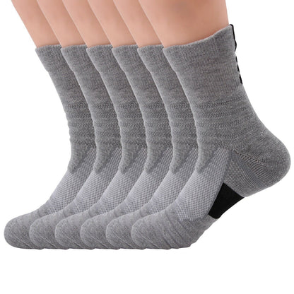 6pair Mens Cotton Athletic Sport Casual Long Work Crew Boot Socks Size 9-11 6-12