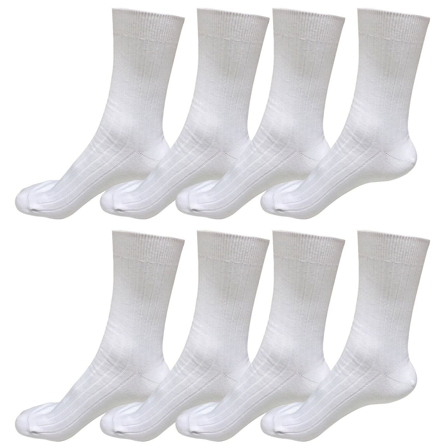 8 pairs 98% Cotton Mens Comfortable Casual Crew Dress Socks Mid Calf Size 9-11