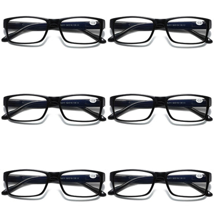 6 PK Mens Unisex Blue Light Blocking Reading Glasses Black Spring Hinge Readers