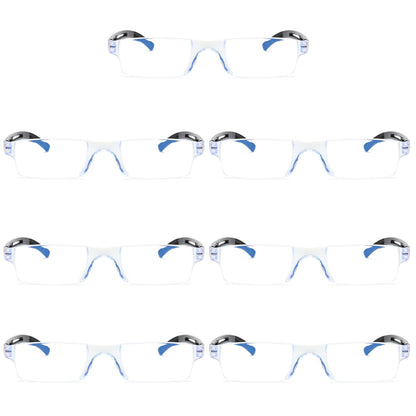 7PK Rimless Unisex Anti Blue Light Reading Glasses Blue Tinted Reader Men Women