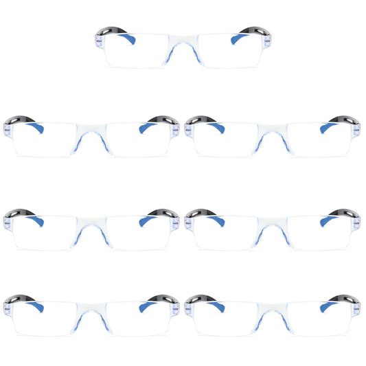 7PK Rimless Unisex Anti Blue Light Reading Glasses Blue Tinted Reader Men Women