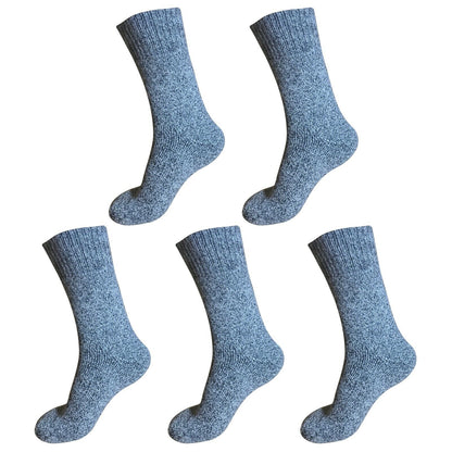 5pair Mens Heavy Duty Thick Winter Thermal Warm Hiking Knit Crew Wool Boot Socks