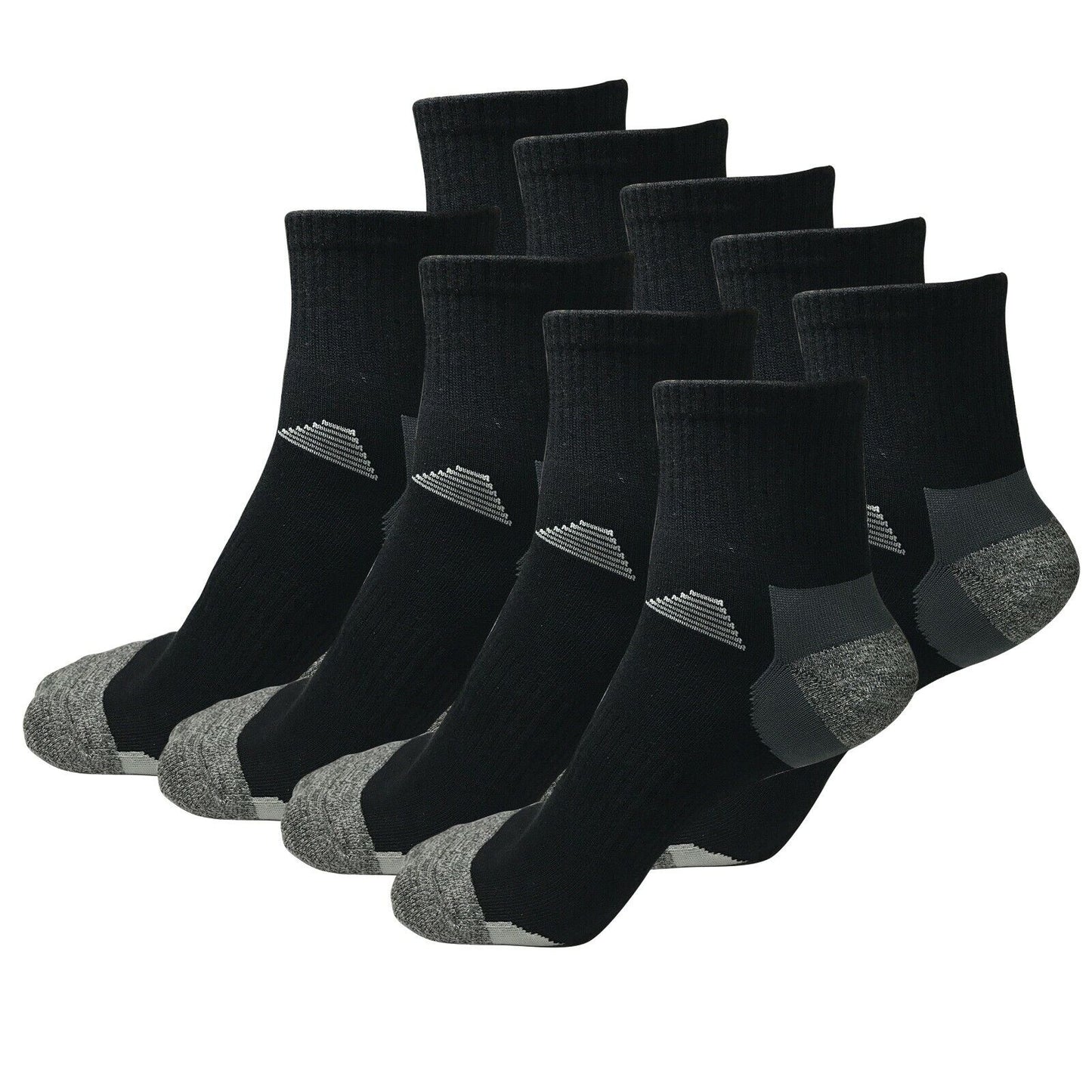 9 Pairs Mens Mid Cut Ankle Quarter Athletic Casual Sport Cotton Socks Size 6-12