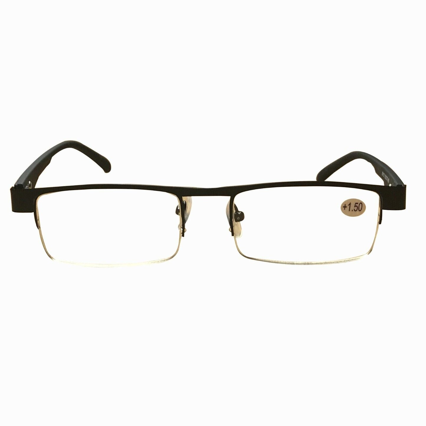 11Pair Mens Metal Half Frame Rectangle Reading Glasses Spring Hinge Slim Readers