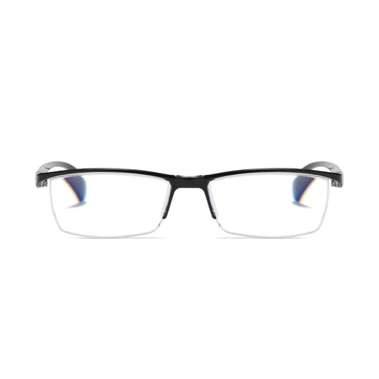 1 PK Mens Half Frame Spring Hinge Reading Glasses Blue Light Blocking Readers