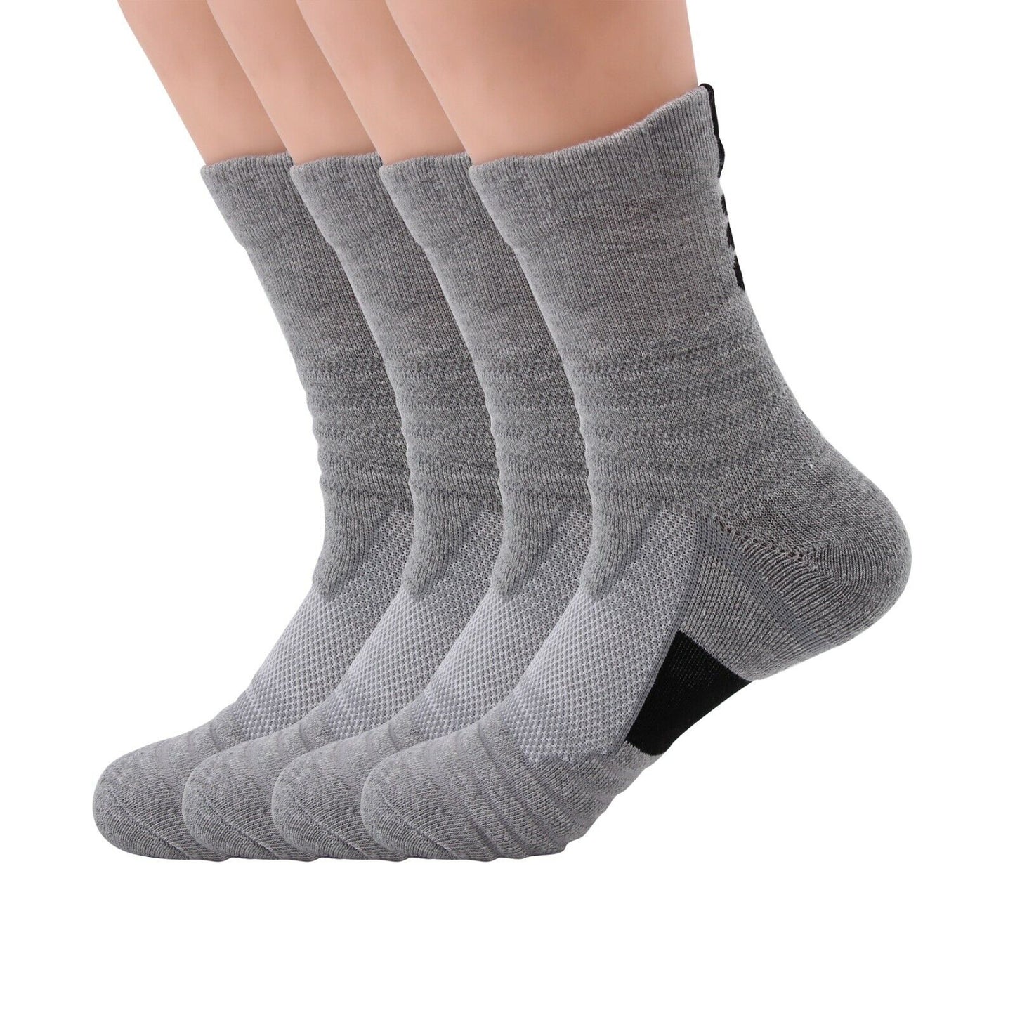 Lot 1-12 Mens Cotton Athletic Sport Casual Work Crew Socks Gray Size 9-11 6-12