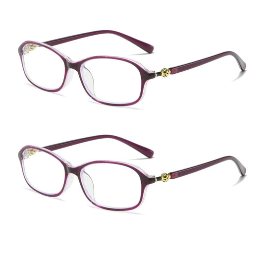 2 PK Womens Blue Light Blocking Reading Glasses Readers for Computer Paper Work