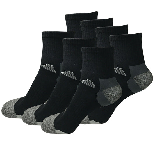 7 Pairs Mens Mid Cut Ankle Quarter Athletic Casual Sport Cotton Socks Size 6-12