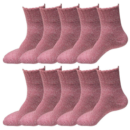 10 Pairs Womens Soft Winter Wool Thick Knit Thermal Warm Crew Cozy Boot Socks