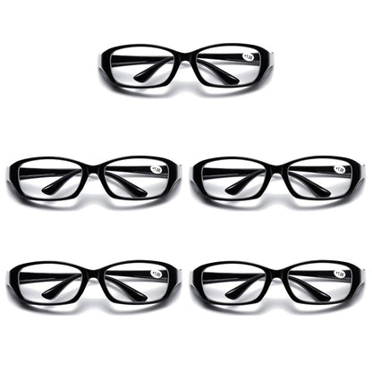 5 PK Full Lens Men Womens Black Reading Glasses Clear Readers with Side Shields