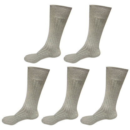 5pair Mens Comfortable Cotton Casual Classic Crew Dress Socks Over the Calf 9-13