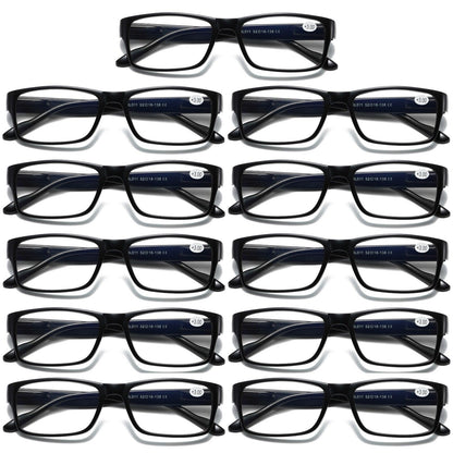 11 PK Mens Unisex Blue Light Blocking Reading Glasses Black Spring Hinge Readers