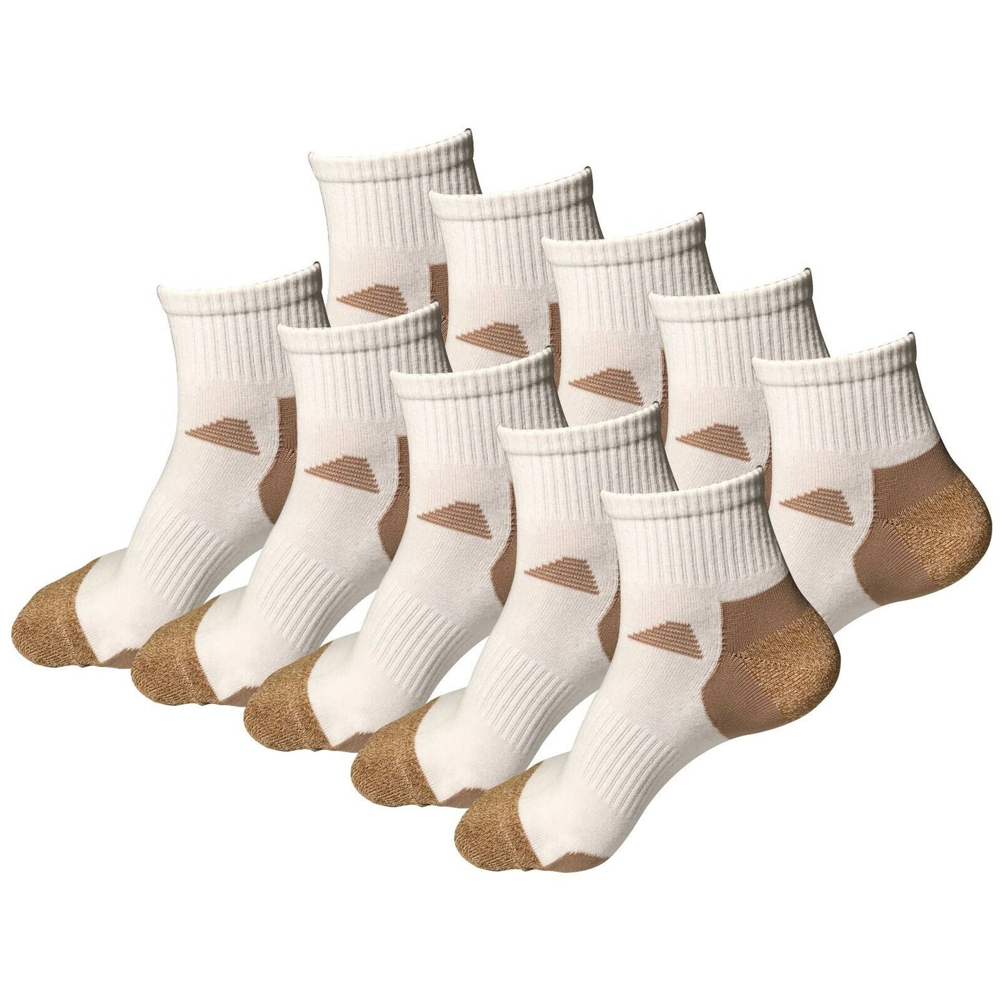 10Pair Womens Mid Cut Ankle Quarter Athletic Casual Sport Cotton Socks Size 5-10