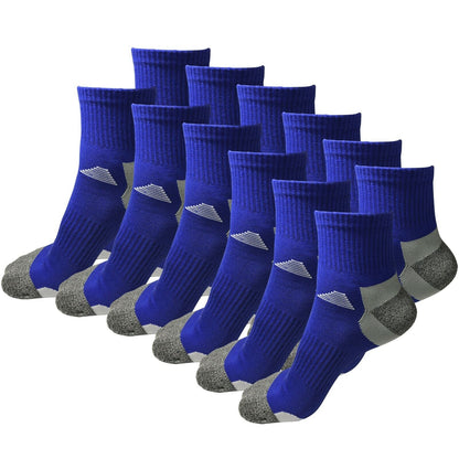 12 Pairs Mens Mid Cut Ankle Quarter Athletic Casual Sport Cotton Socks Size 6-12