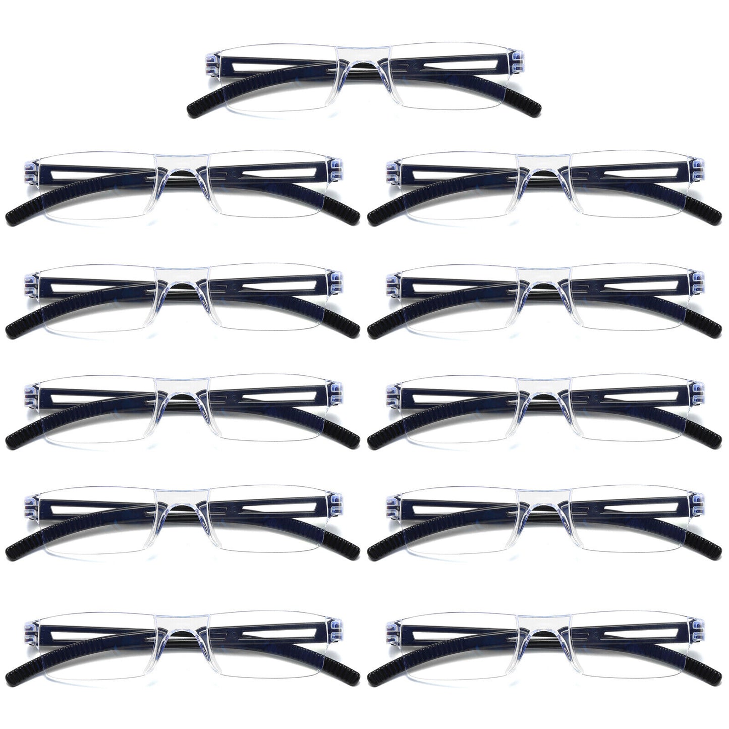 11 Men Women Blue Light Blocking Reading Glasses Rimless Unisex Computer Reader