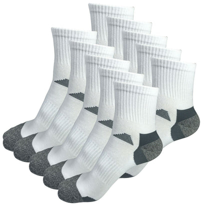 10 Pairs Mens Mid Cut Ankle Quarter Athletic Casual Sport Cotton Socks Size 6-12