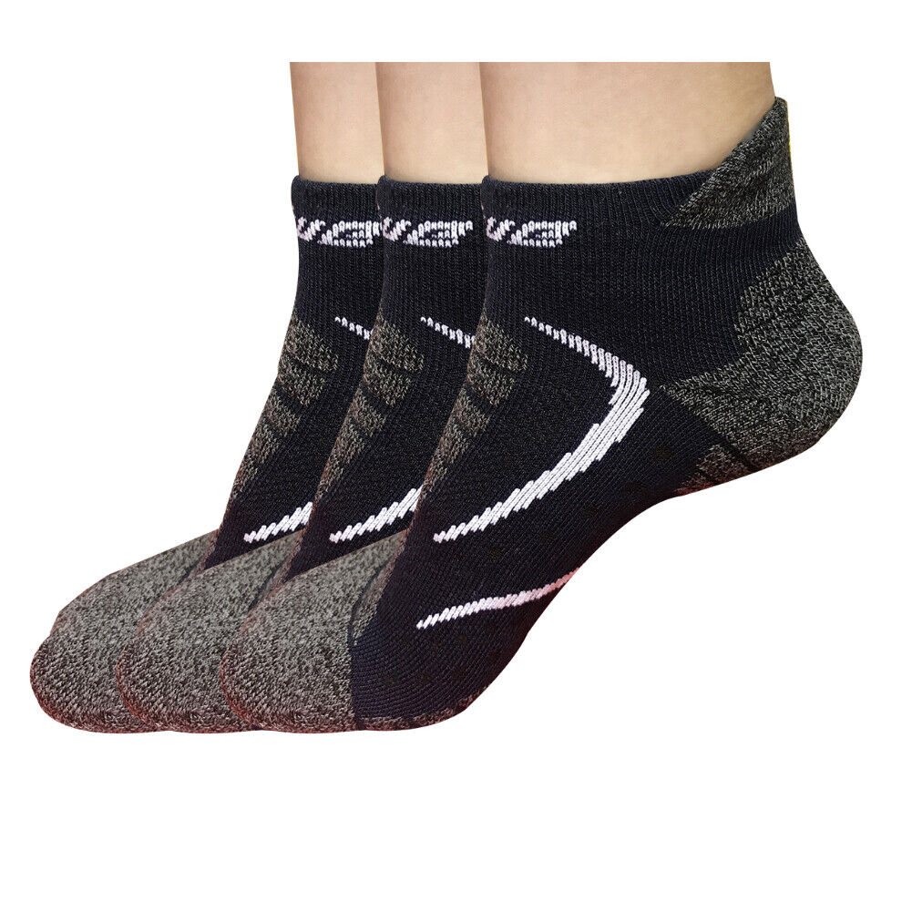 3pair Mens Low Cut Ankle Cotton Athletic Cushion Sport Running Socks Size 6-12