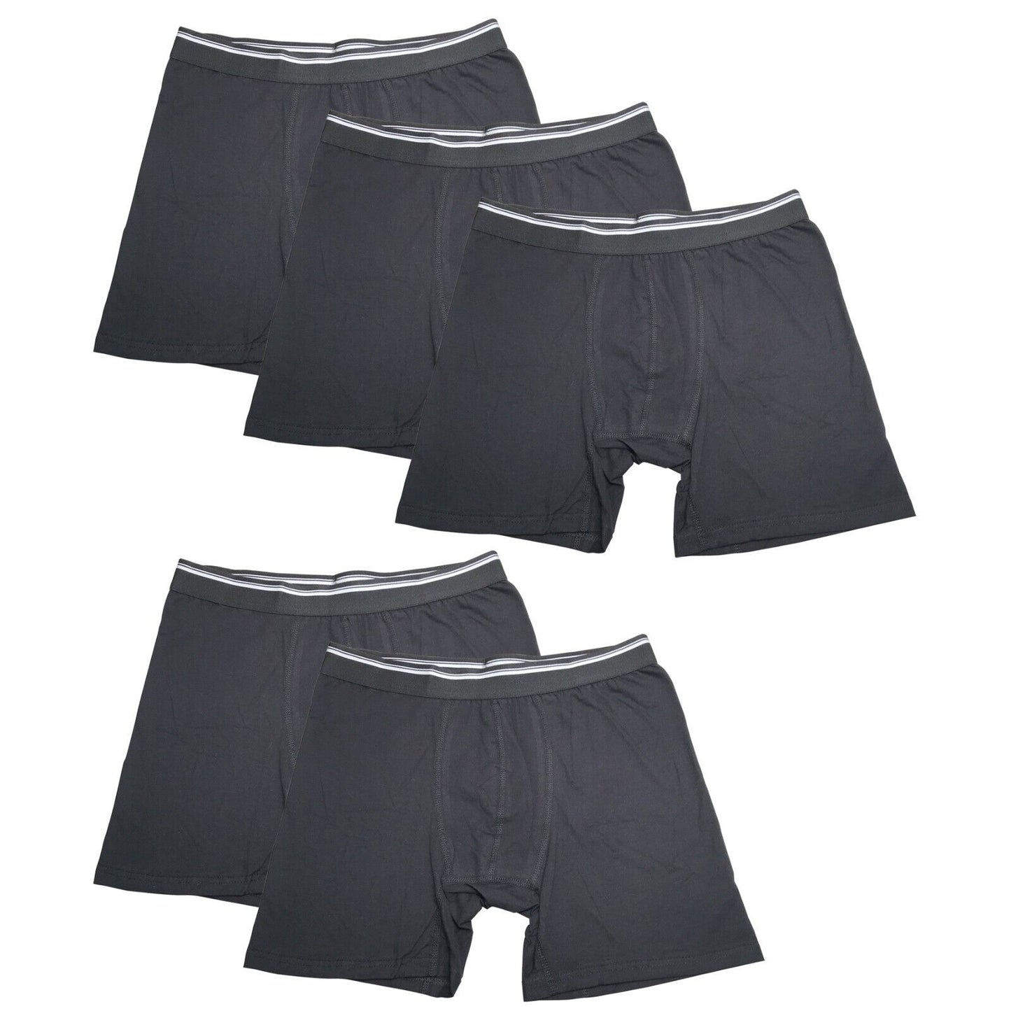 5PK Mens Performance Boxer Briefs Breathable Comfort Waistband Underwear Shorts