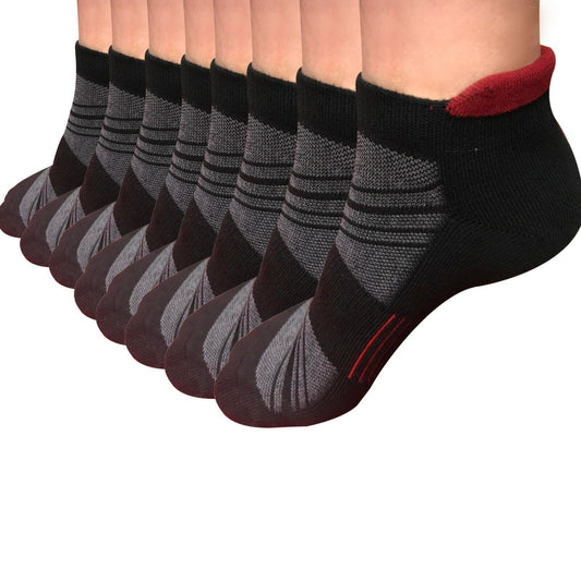 8pair Mens Low Cut Ankle Cotton Solid Athletic Cushion Sport Running Socks 6-12