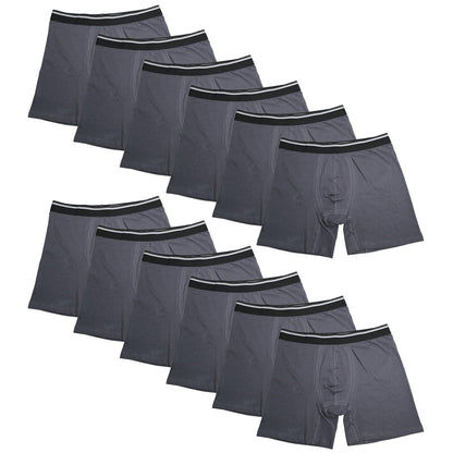 12PK Mens Performance Boxer Briefs Breathable Comfort Waistband Underwear Shorts