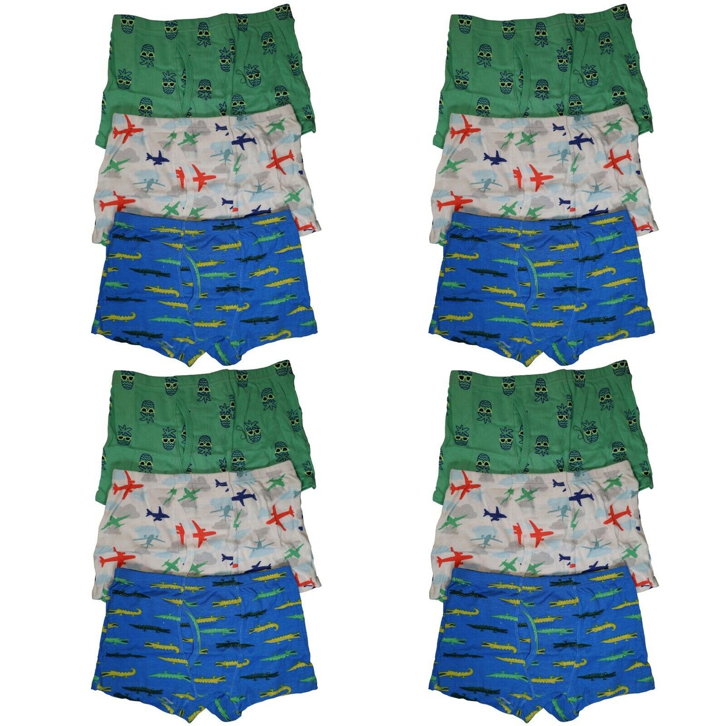 12 Pack Cotton Toddler Little Boys Kids Underwear Underpants Boxer Briefs 4T-8T