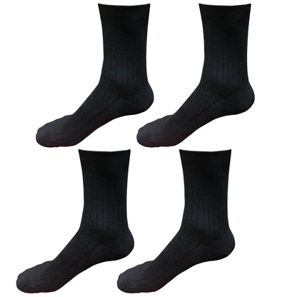 4 pairs 98% Cotton Mens Comfortable Casual Crew Dress Socks Mid Calf Size 9-11