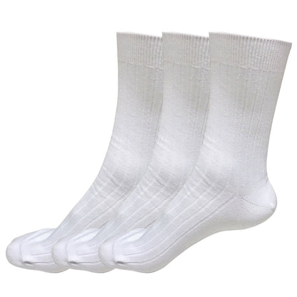 3 pairs 98% Cotton Mens Comfortable Casual Crew Dress Socks Mid Calf Size 9-11