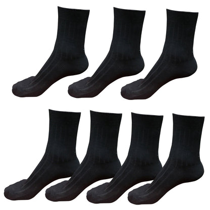 Lot 7 pairs Mens Classic Fashion Cotton Casual Solid Crew Dress Socks Size 6-10