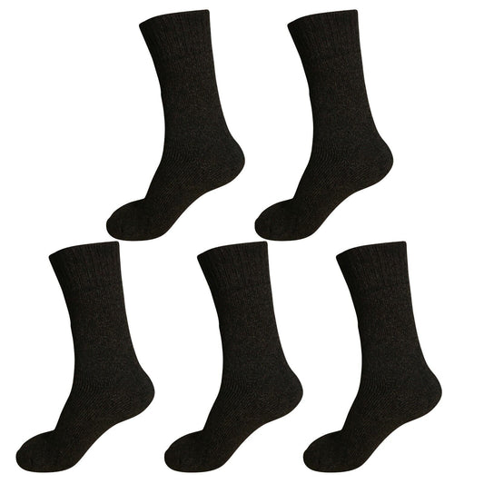 5pair Mens Heavy Duty Thick Winter Thermal Warm Hiking Knit Crew Wool Boot Socks