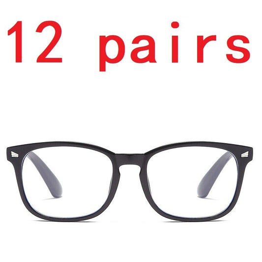 12 Pair Women Ladies Mens Unisex Round Frame Reading Glasses Blue Light Blocking