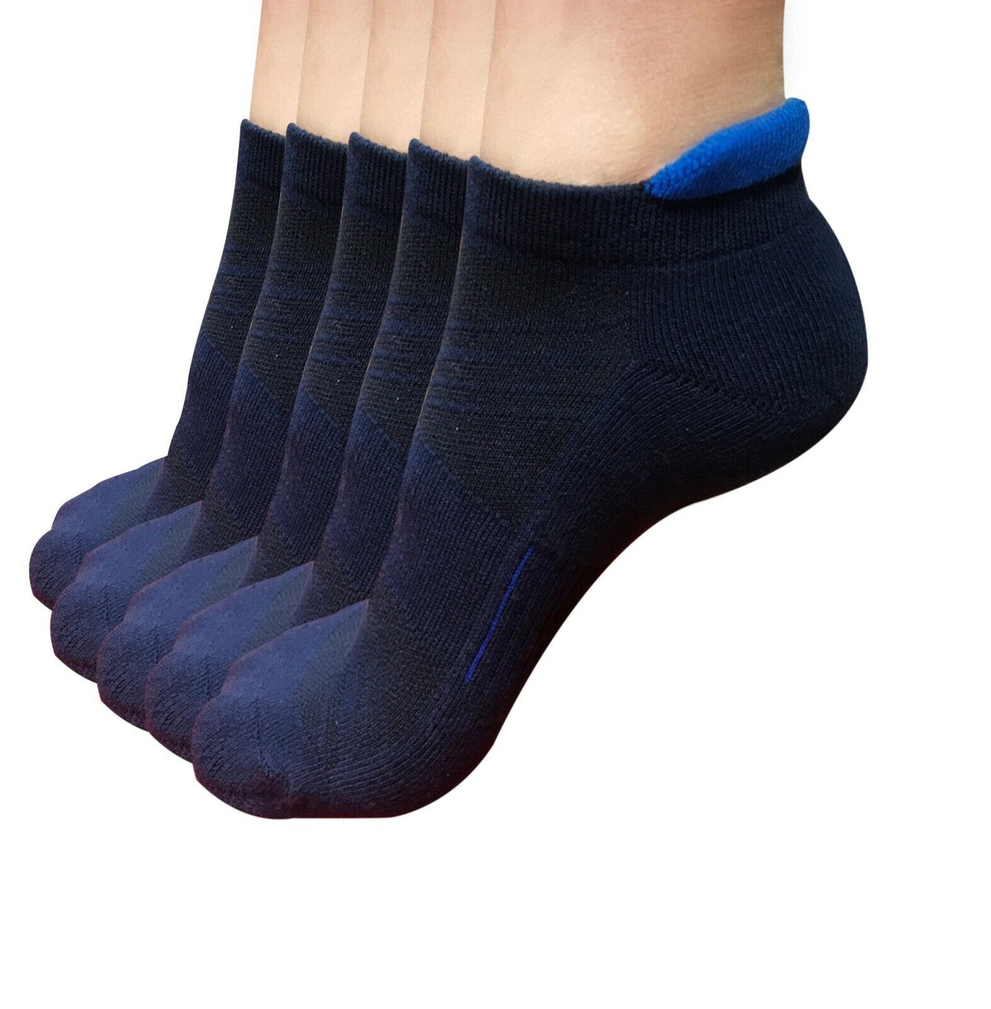 Lot 1-12 Mens Low Cut Ankle Cotton Athletic Cushion Sport Running Socks Blue 12