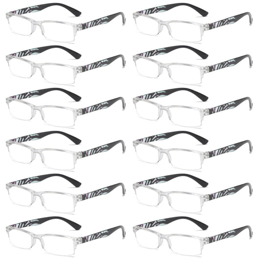 12 Pairs Unisex Blue Light Blocking Reading Glasses Slim Readers for Men Women