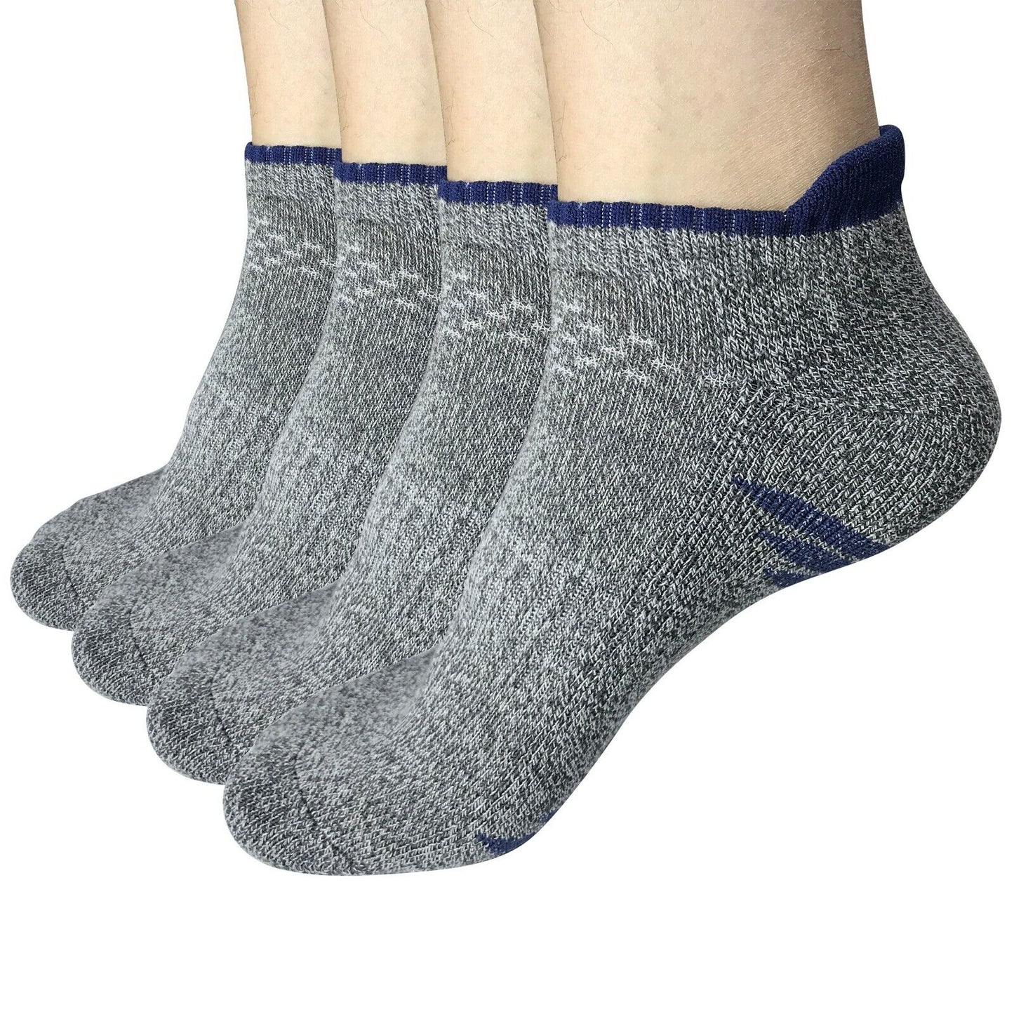 4 Pair Mens Low Cut Ankle Breathable Cotton Cushion Athletic Running Sport Socks