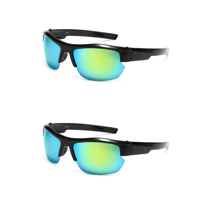 2PK Men Sport Sunglasses Polarized Eyewear Glasses for Cycling Driving Fishing